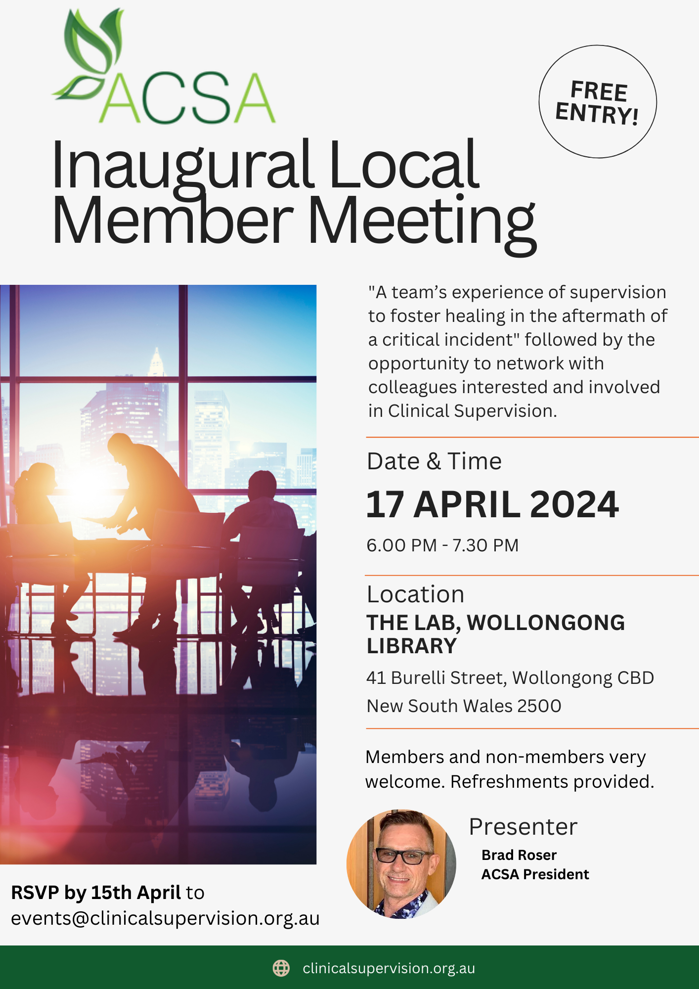 Australian Clinical Supervision Association | Local Member Meeting